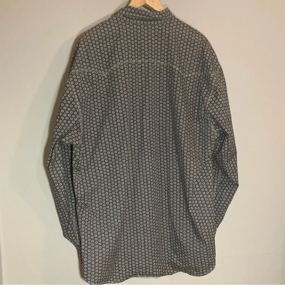 Stetson Men's Western Long Sleeve Button-Up Shirt Snaps Logo Geo 2XL - Picture 3 of 11